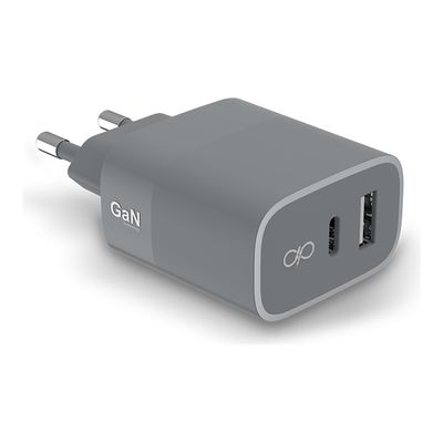 Force Power - Double Chargeur secteur pour smartphone - 45W (30+12W) - Power Delivery - GaN - Gris - Garanti à vie