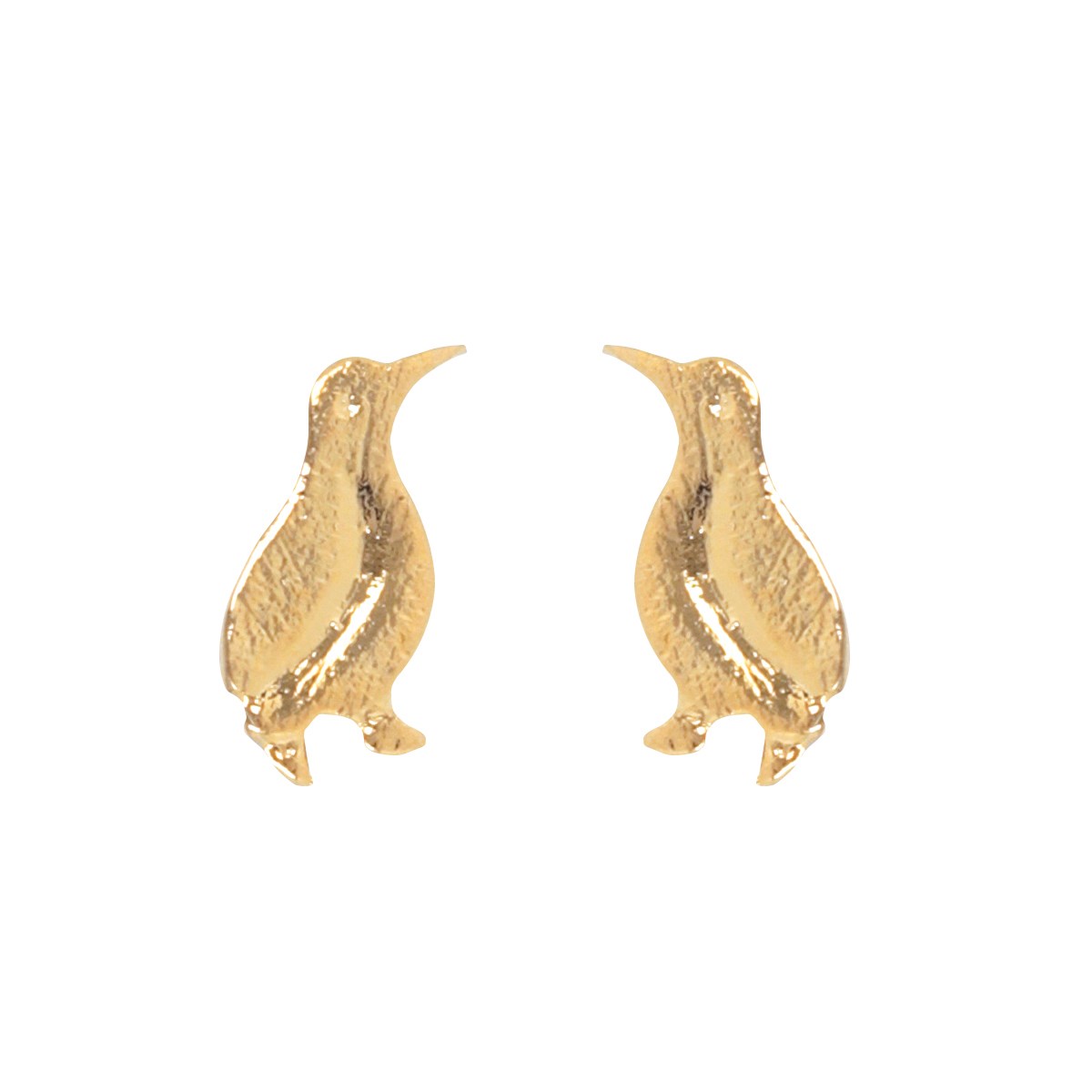 Boucles d'oreille plaqué or pingouin