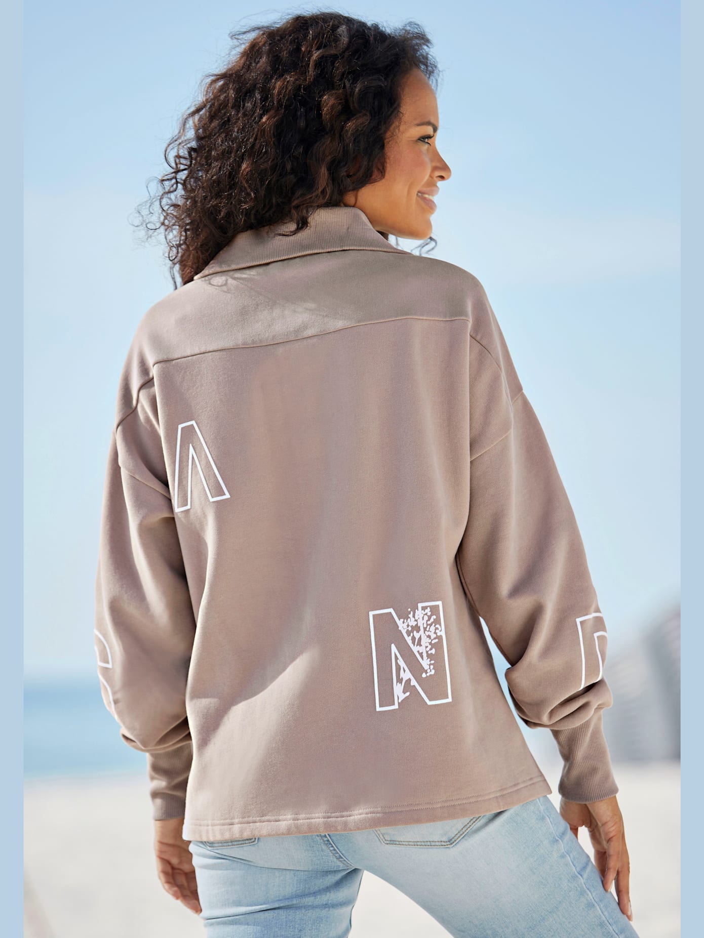 Sweat-shirt glissière au col