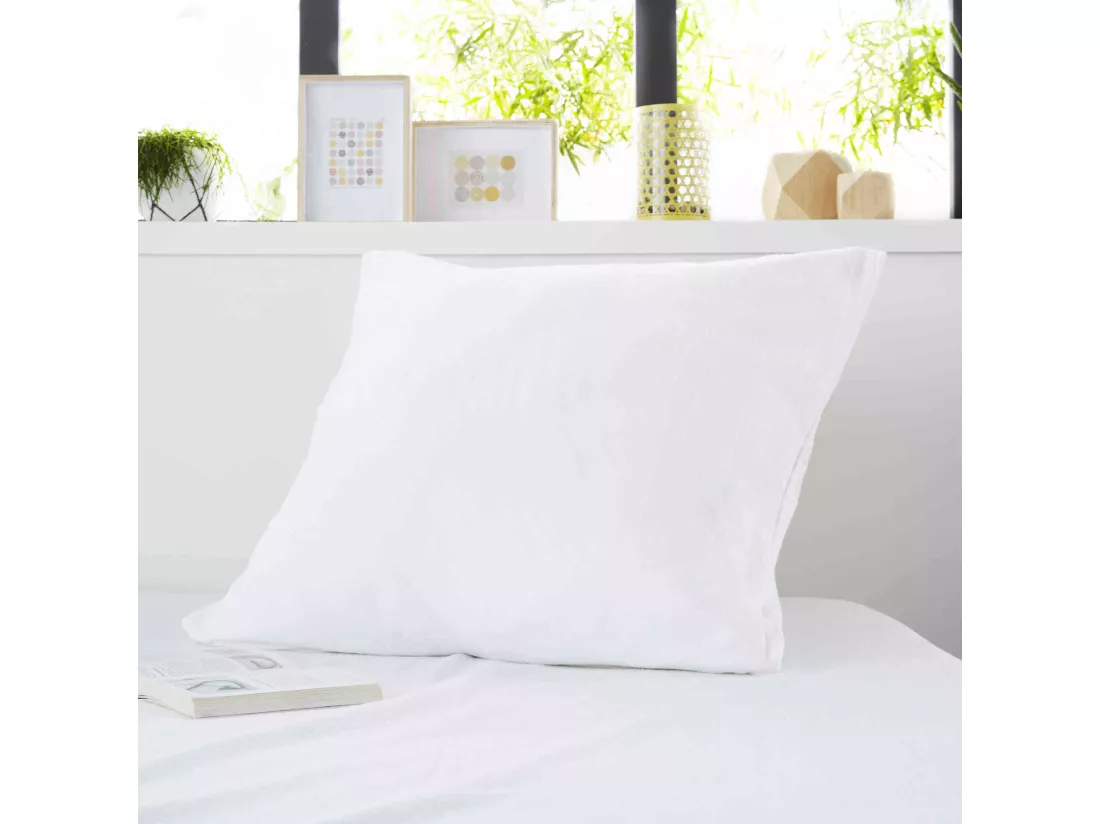 Protège oreiller anti-acariens imperméable molleton 100% coton 50x70