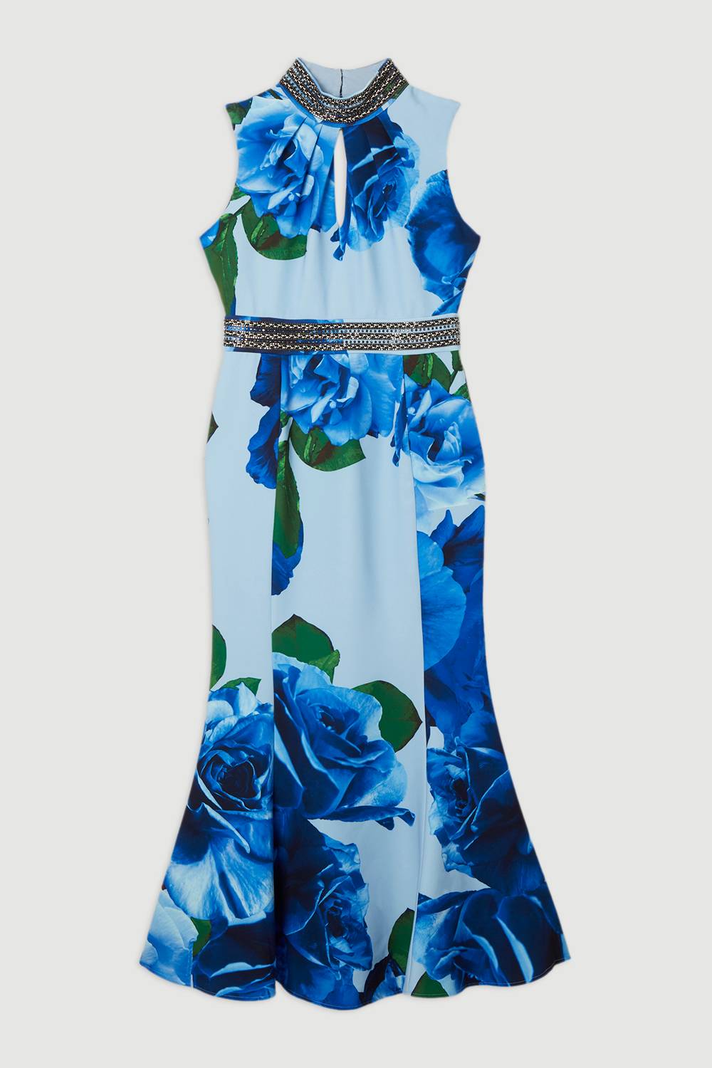 KarenMillen Robe maxi tissée Diamante Trim Rose