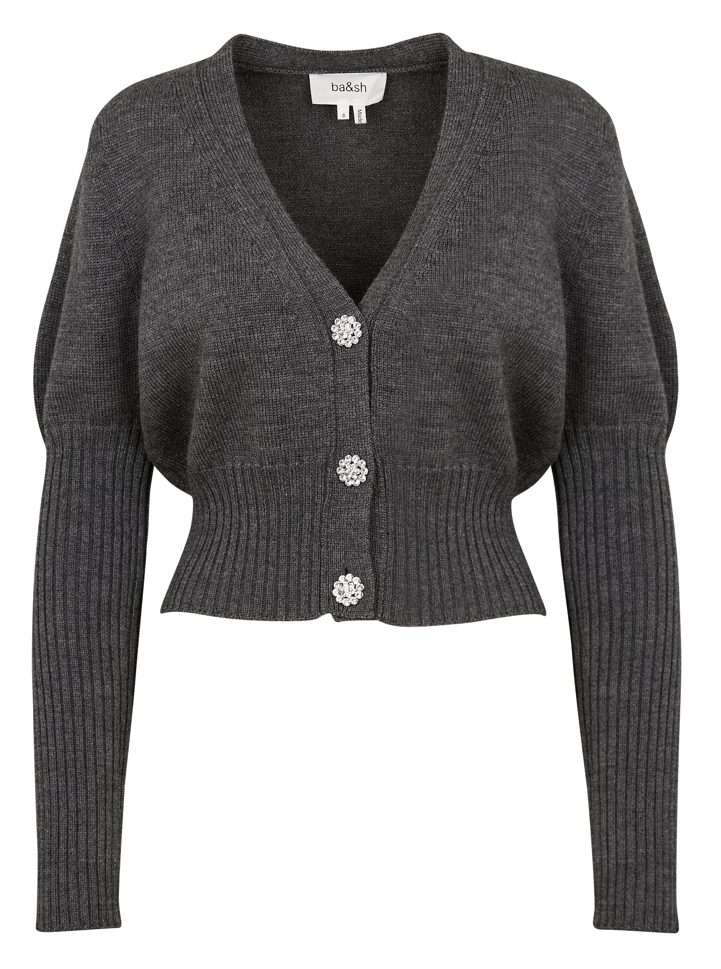 TANDA - Gilet ajusté col V en laine et alpaga mélangé | Gris