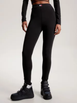 Calça legging skinny de comprimento total com emblema