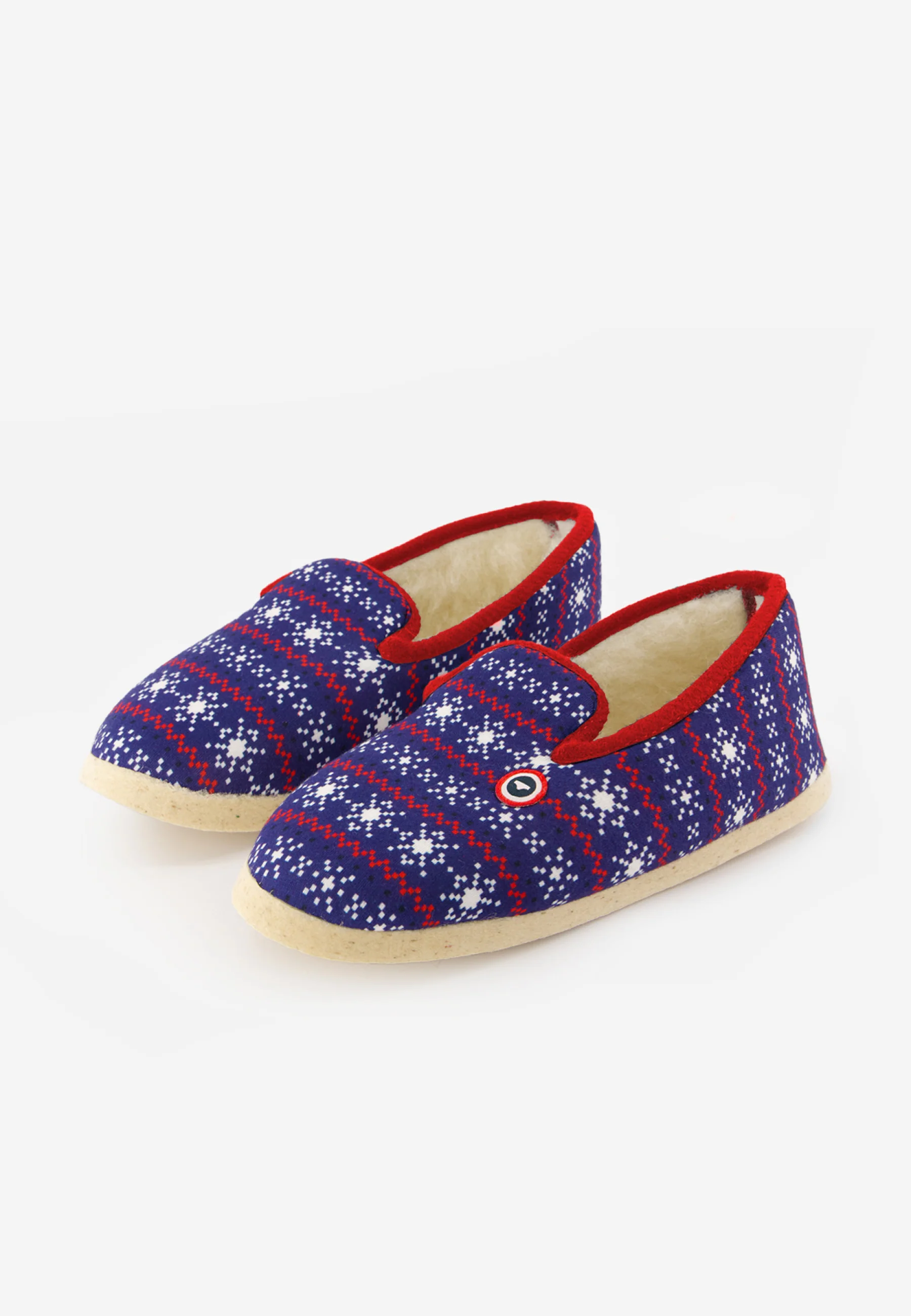 Chaussons d'intérieur en laine-Pantoufles Flocon