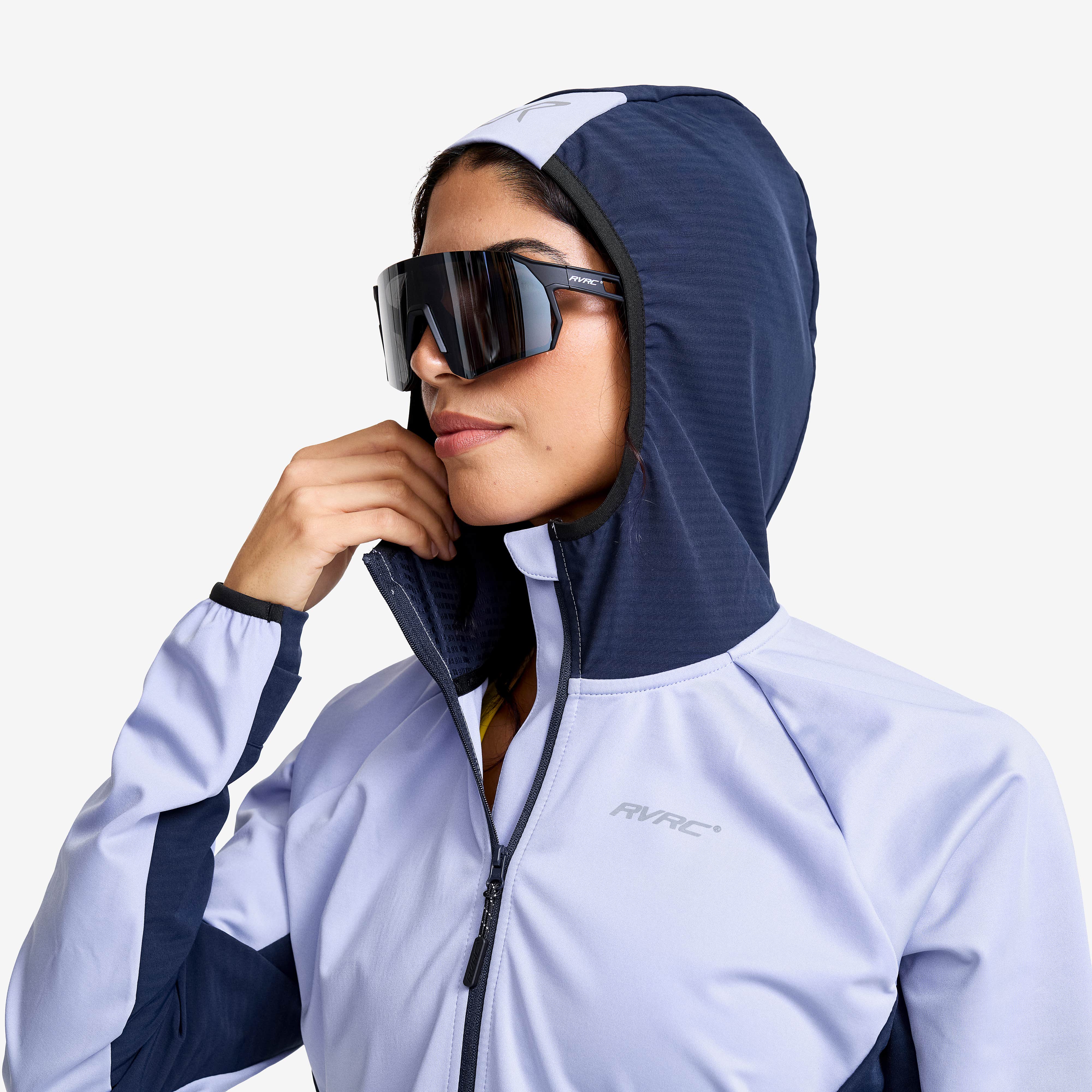 Pace Hooded Wind Jacket Dame Bright Lavender/Navy