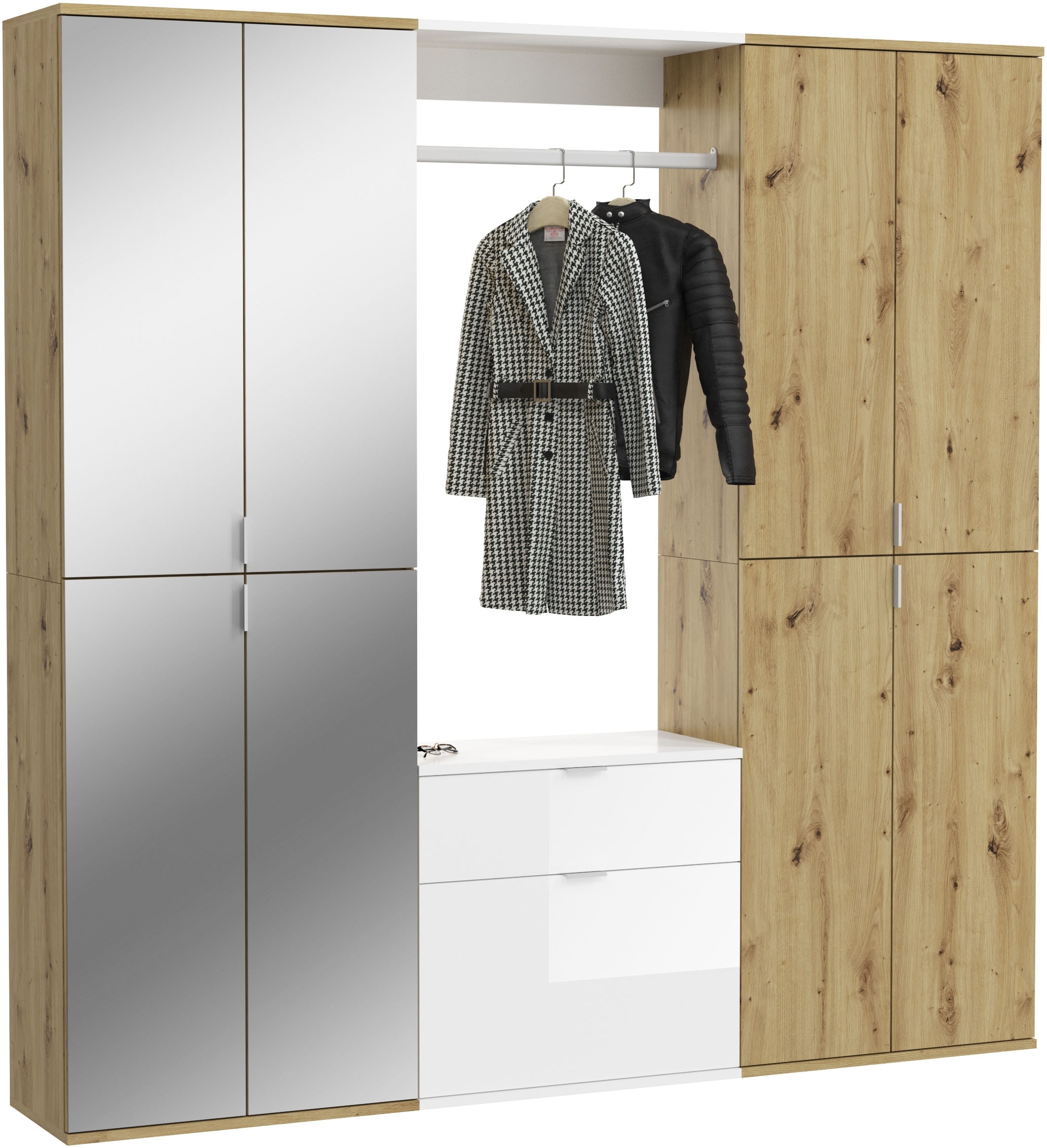 INOSIGN Garderoben-Set »Trondheim, Breite 183 cm, 5-teilig, bestehend aus:« Set, 4 Stk. tlg.