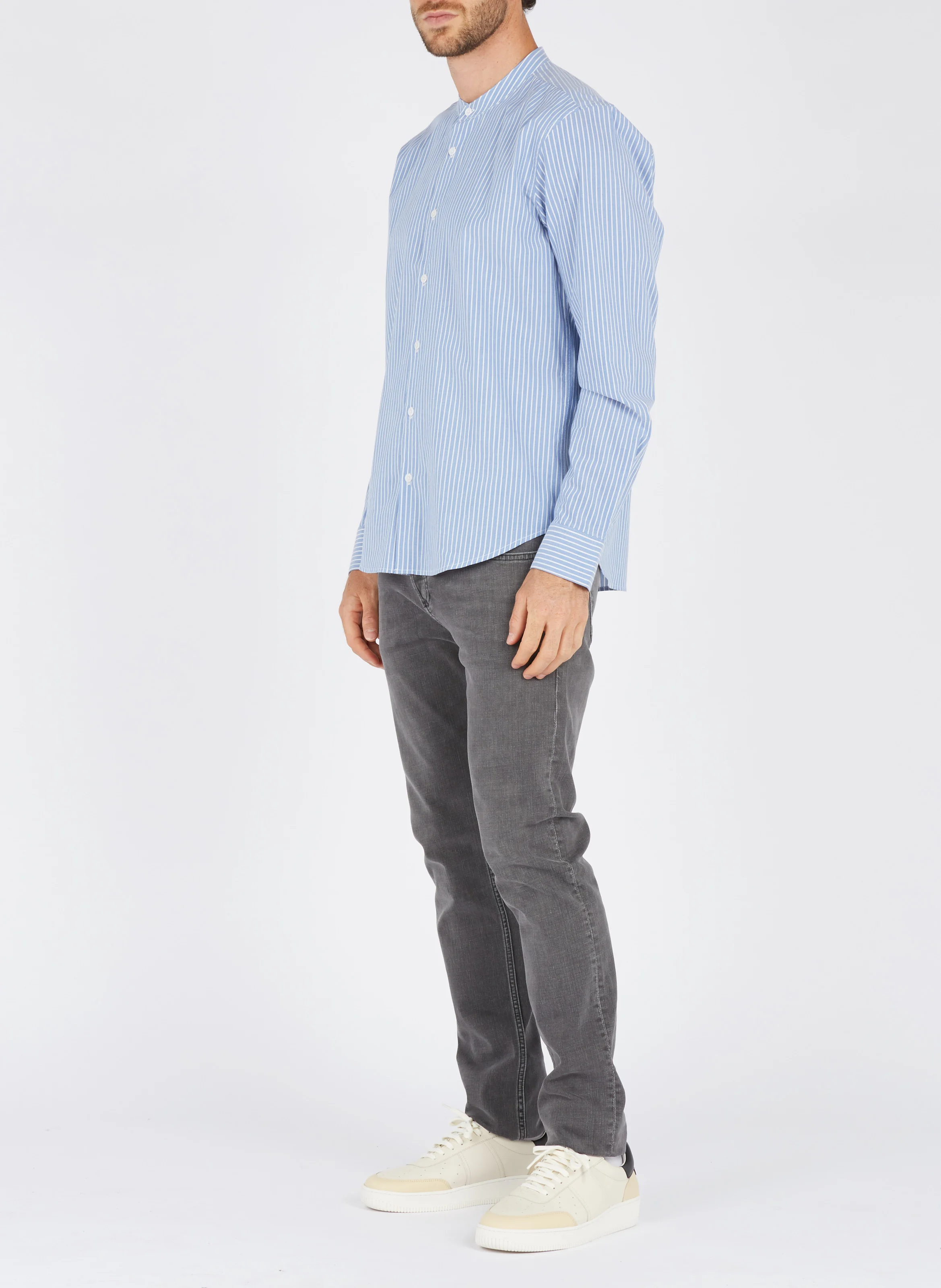 Jean slim taille normale en coton stretch | Gris