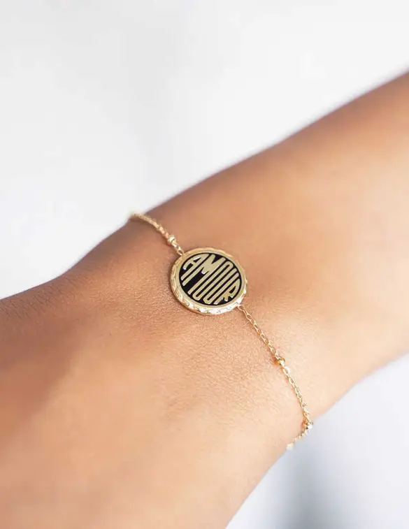 My Jewellery Armband amour zwarte munt MJ08986