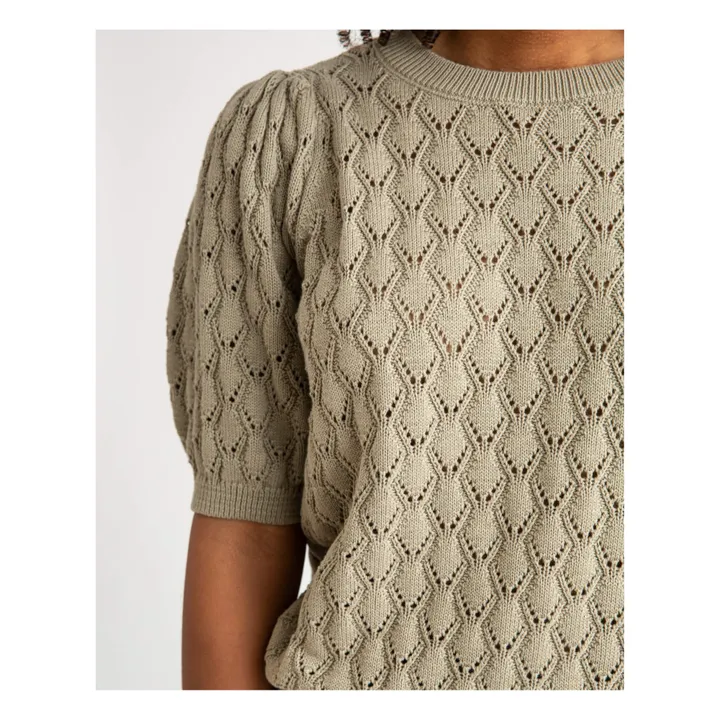Matona Pull Ajouré Coton Bio | Vert kaki