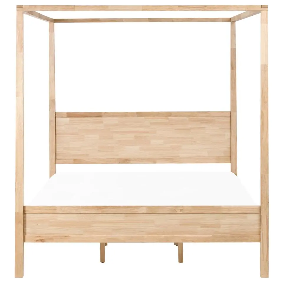 HAUTERIVES - Hemelbed - Lichtbruin - 180 x 200 cm - Rubberhout