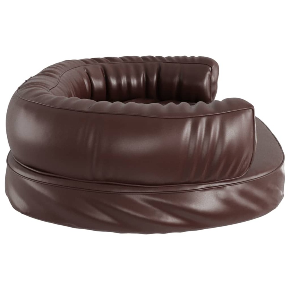 Lit pour chien ergonomique mousse marron 75x53 cm similicuir