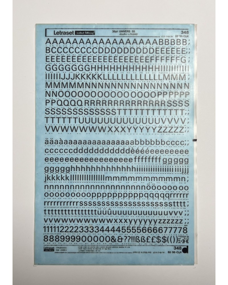 Letraset 348 - UNIVERS 55 -36pt