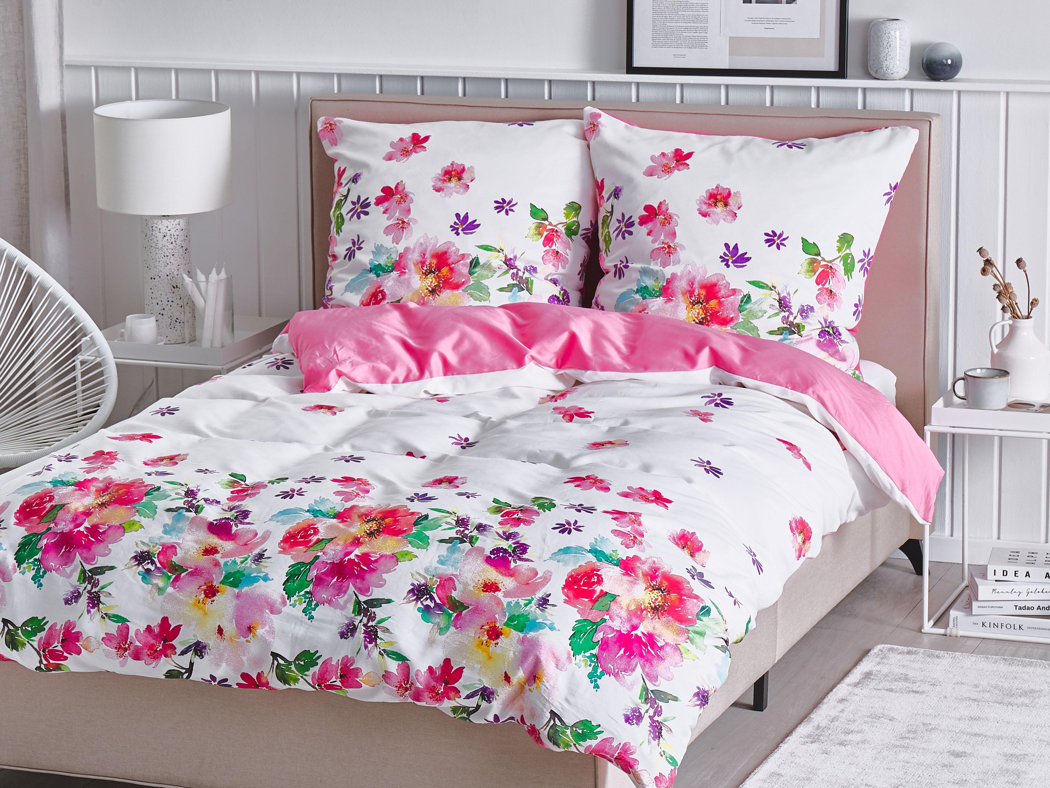 Dekbedovertrekset LARYNHILL Katoen-satijn 155 x 220 cm Roze
