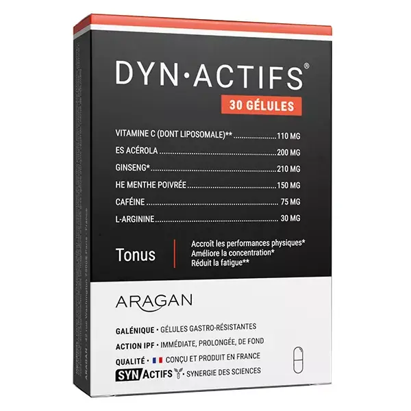 Aragan - Synactifs - Dynactifs® - Antifadiga - Ginseng, Acerola - 30 cápsulas