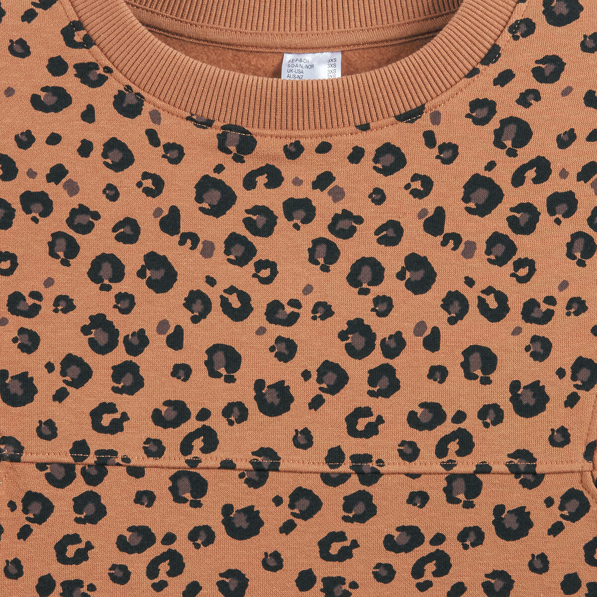 COLEÇÕES LA REDOUTE<br>Suéter de manga comprida, estampa de leopardo, fleece