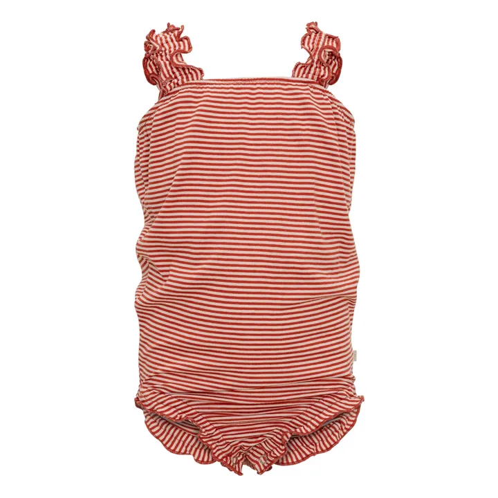 Minimalisma Barboteuse Rayée en Soie Happy | Rose