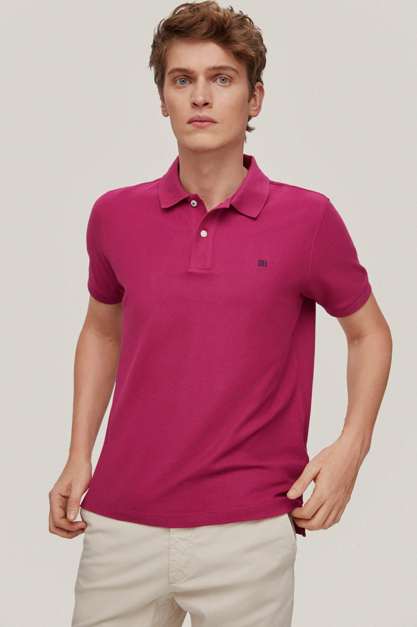 Camisa polo com logotipo - Azul