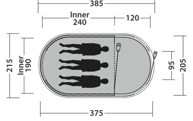 Outwell Nexion 3 Pop Up Wurfzelt für 3 Personen