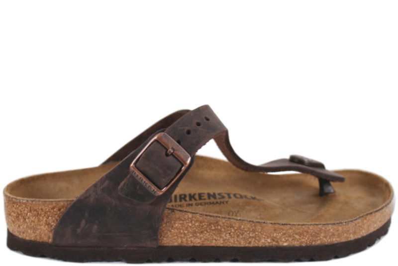 BIRKENSTOCK GIZEH BRUNT OLIERET SKIND