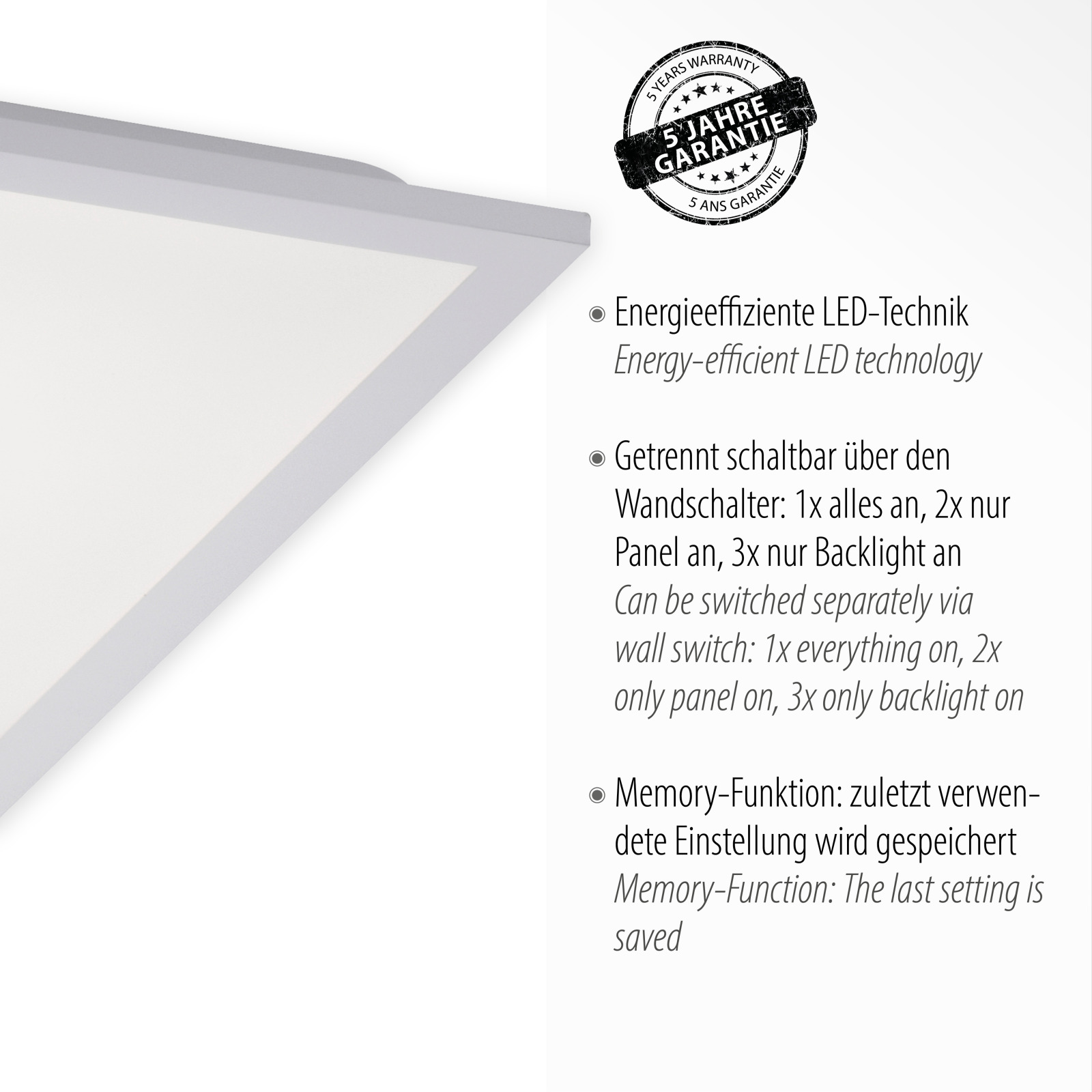 LED-Deckenleuchte - weiß - Backlight - 45 cm breit