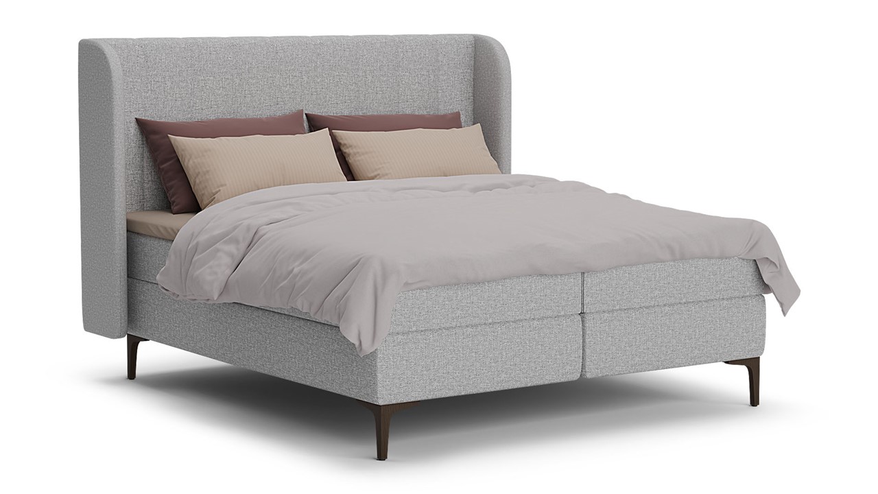 Boxspring Ivory - Linen touch light grey