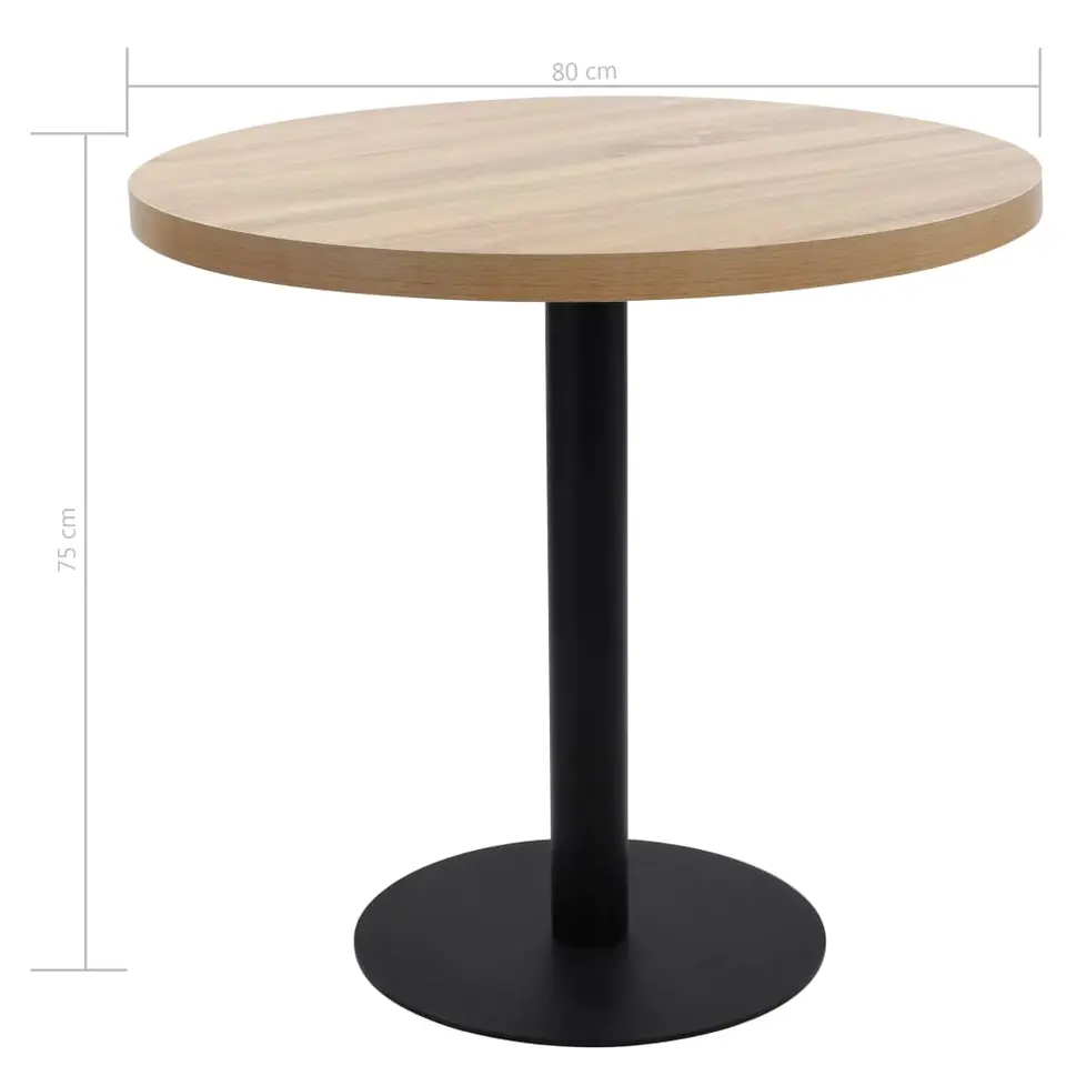 vidaXL - Bistrotafel - Bruin - MDF - 80 x 75 cm