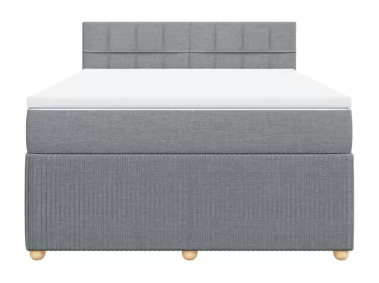 Sommier à lattes de lit avec matelas Gris clair 140x190cm Tissu