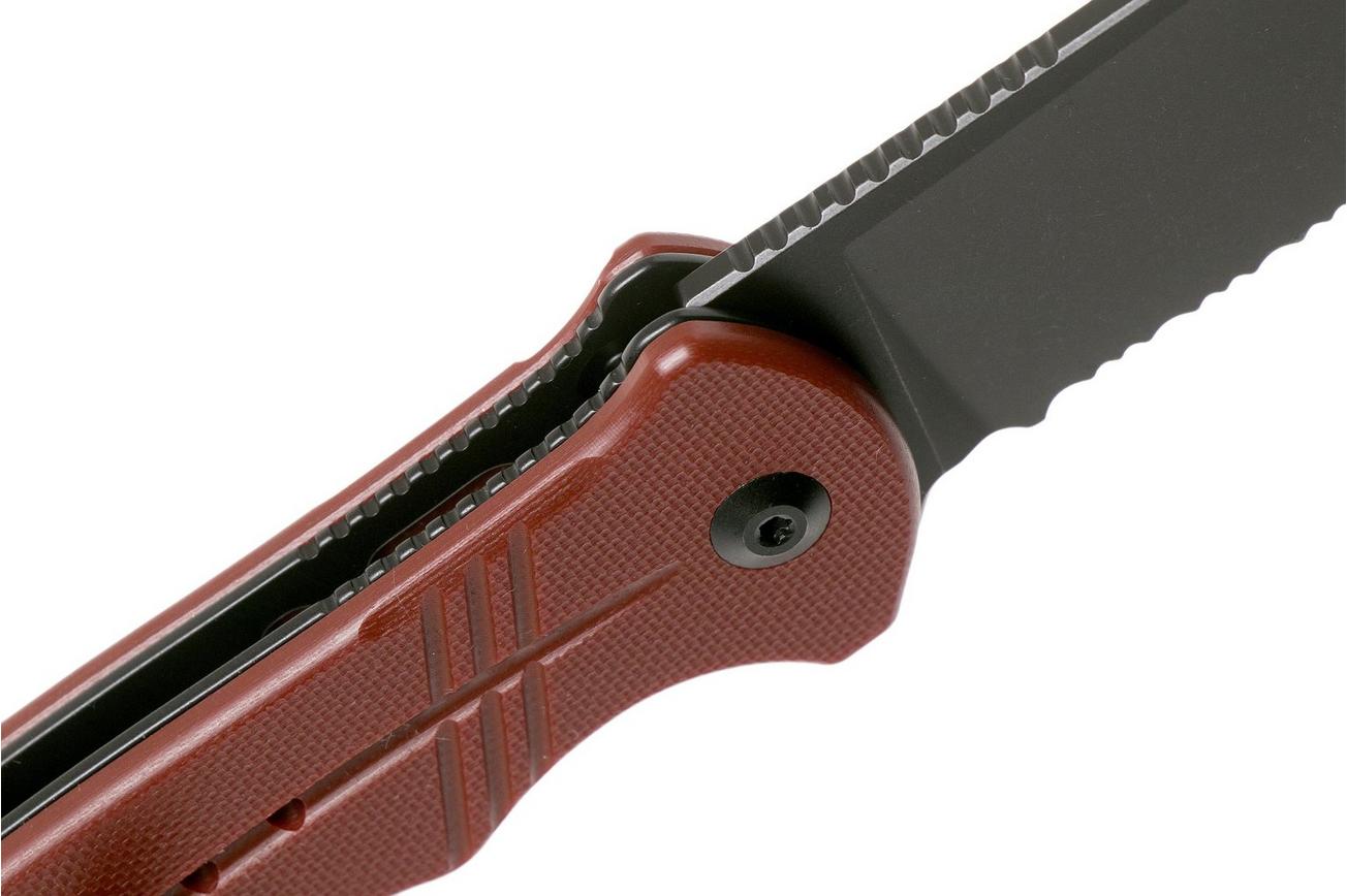 Civivi Cogent C20038E-2 Blackwashed Serrated Edge, Burgundy G10 zakmes