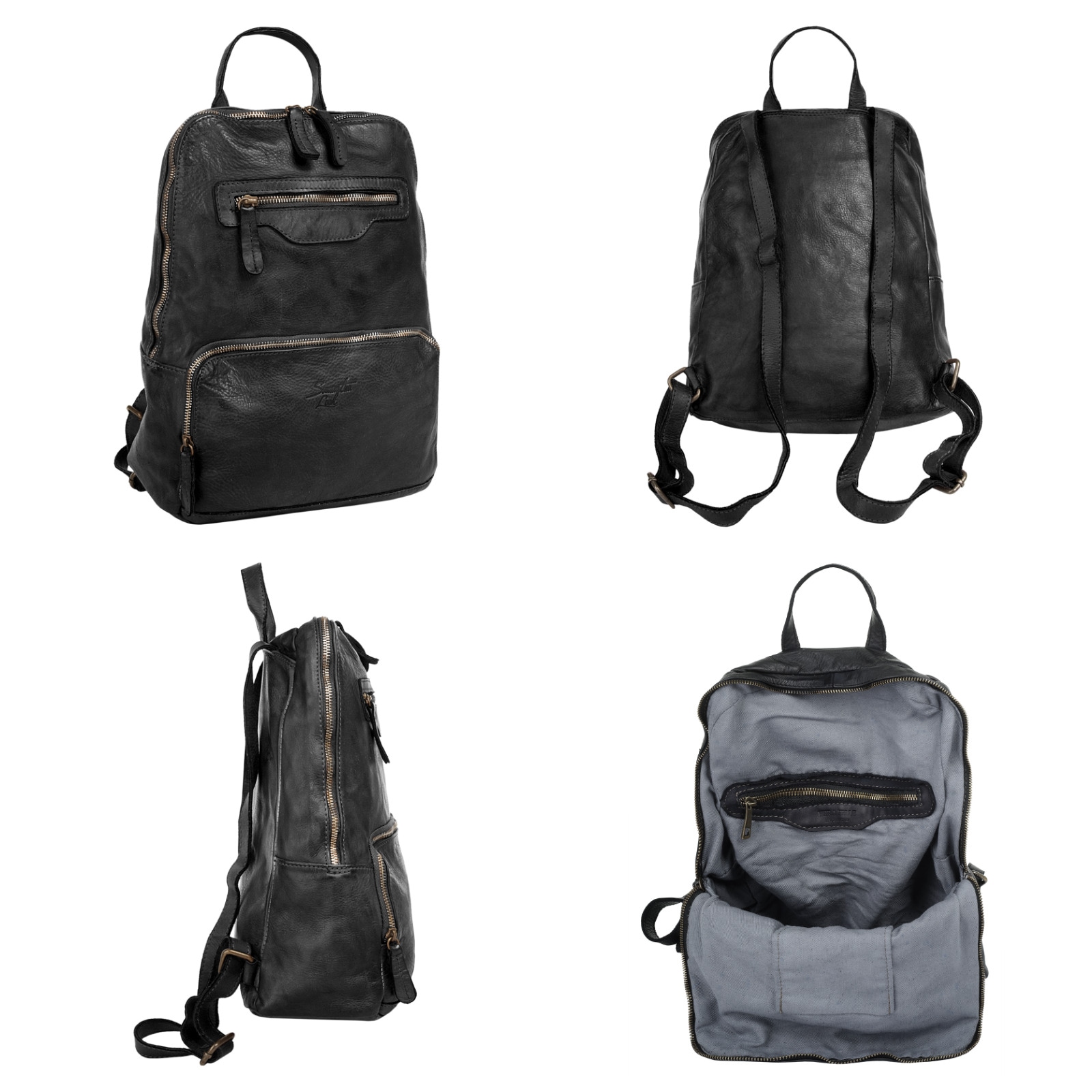 Samantha Look Cityrucksack echt Leder, Made in Italy