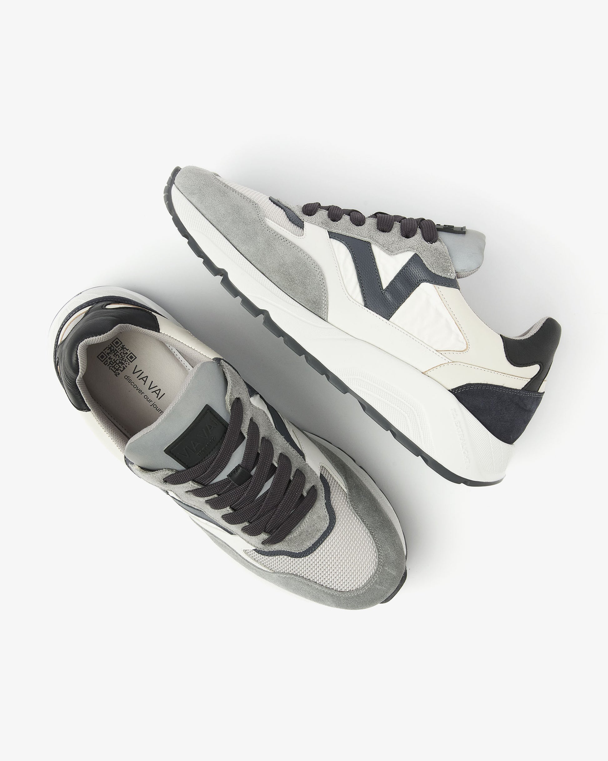 VIA VAI grijze heren sneakers Owen Cody
