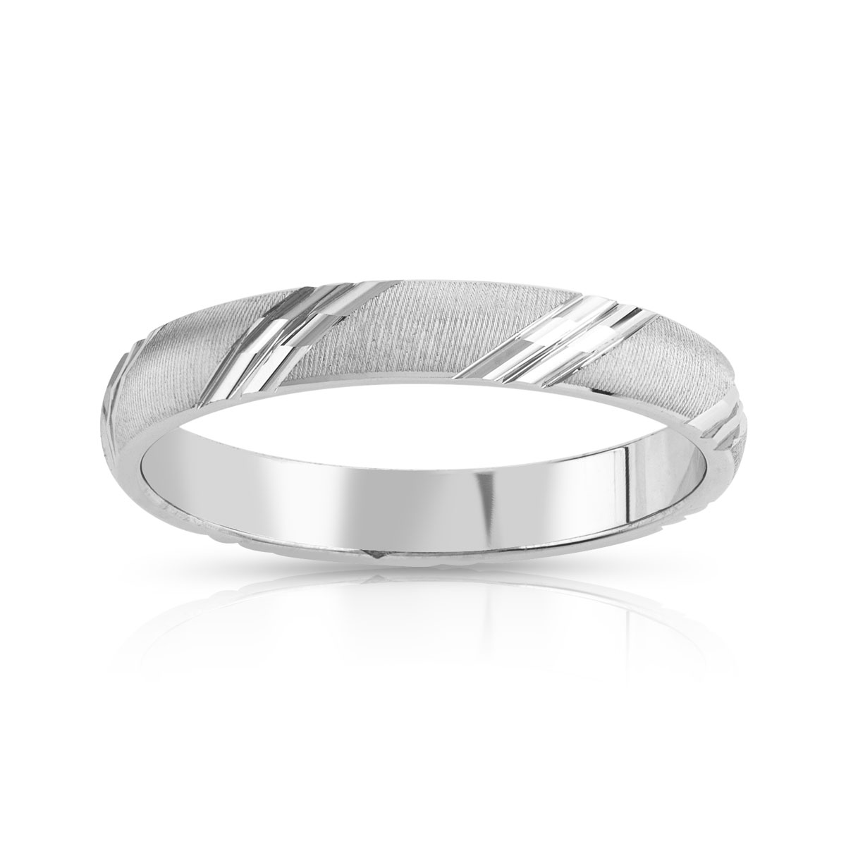 Alliance or 750 blanc facetté 3 mm