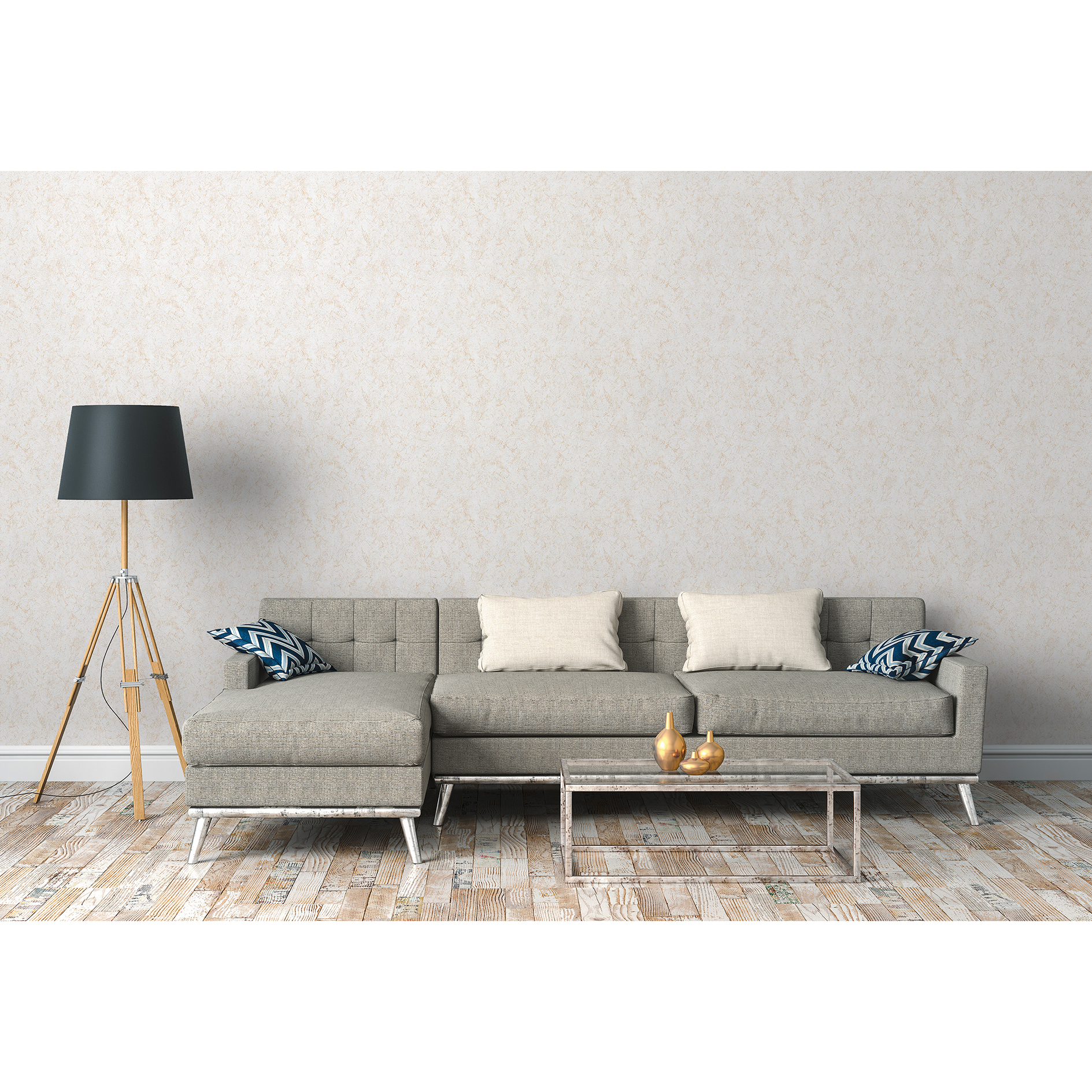 Papiertapete - beige - Struktur - 10 Meter
