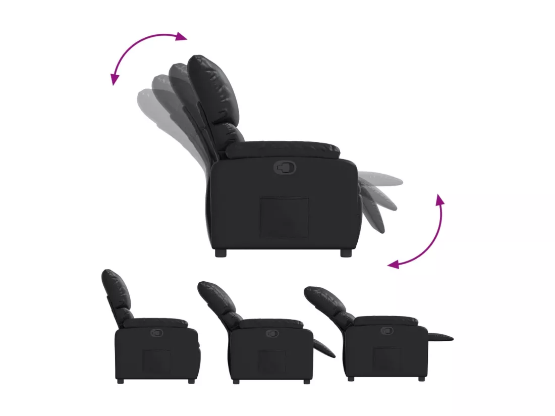 Fauteuil inclinable Noir Similicuir
