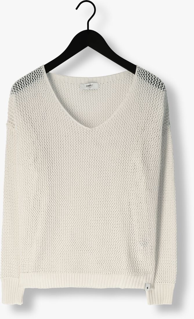 SIMPLE ecru simple top knit-eco-50co-24-1