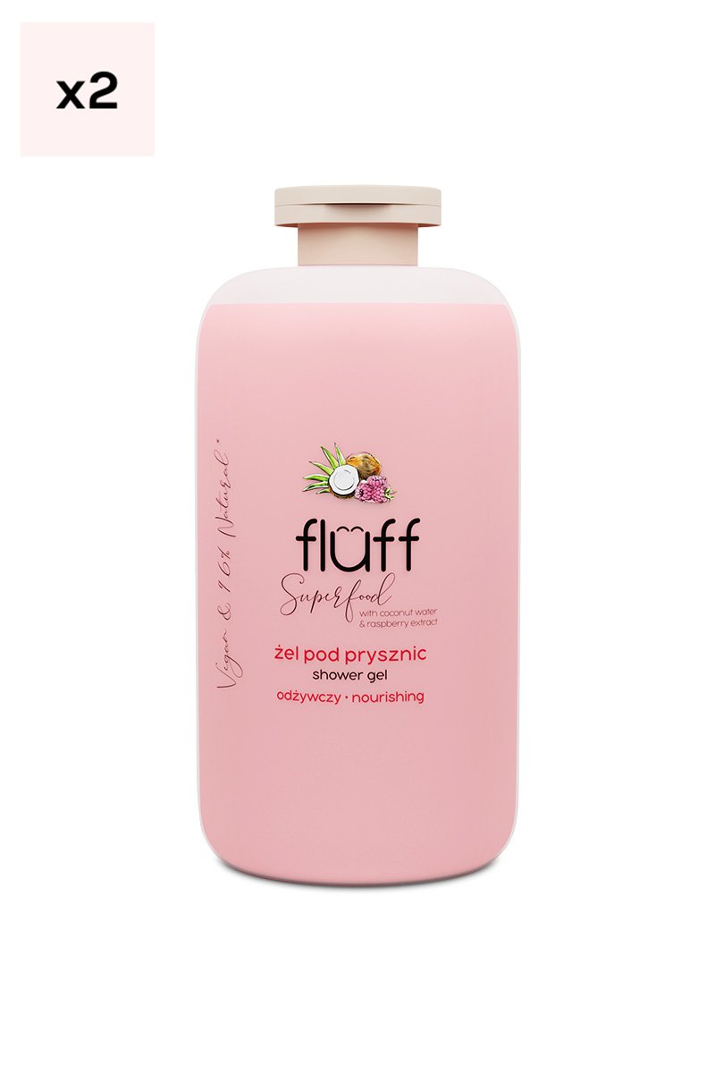 Gels douche nourrissants - Eau de coco & framboise - Corps - 2 x 500 ml