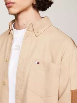 Camisa de lona tonal com modelagem relaxada