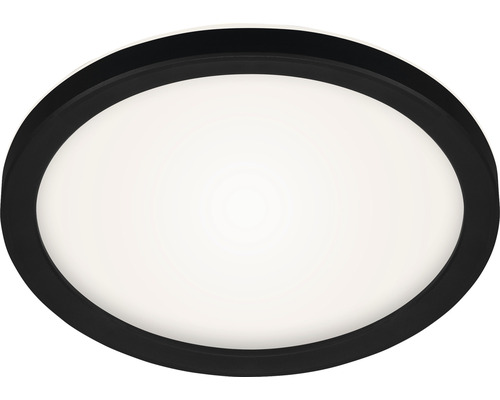 LED plafondlamp 12W 1400 lm 4000 K Ø 19 cm Slim zwart + Achtergrondverlichting