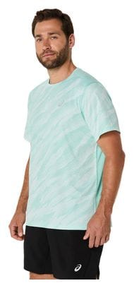Maillot manches courtes Asics Core Run Print Vert Homme