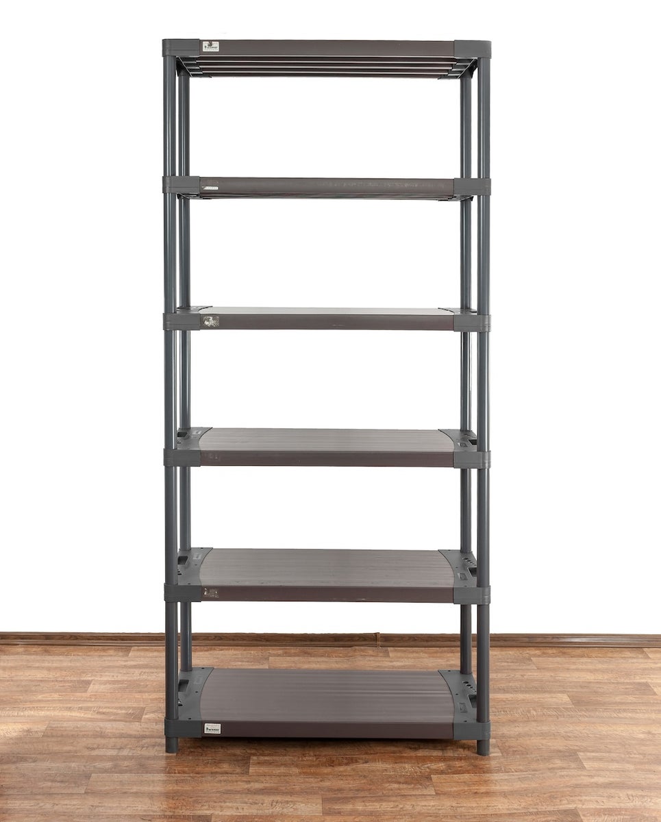 PROREGAL Plastic Plank Grey Bear Extra-Tall HxBxD 220 x 90 x 46 cm Plank Draagvermogen 120 kg Grijs