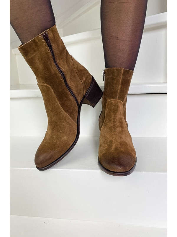 Aliwell - Bottines ALIAS Velours Camel