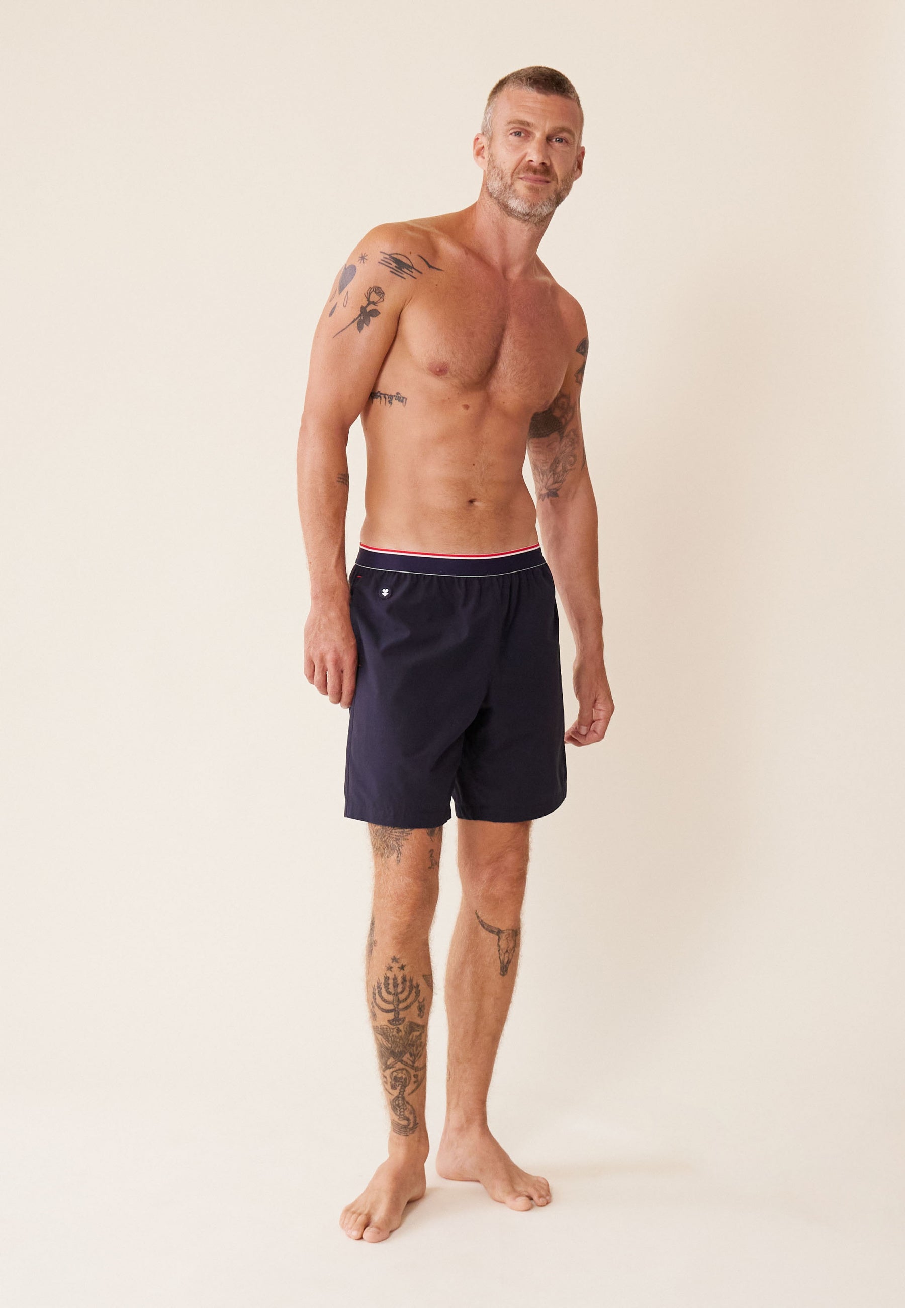 Short de pyjama en coton-Orlando Marine