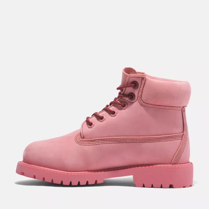 Bottine 6-inch imperméable à lacets Timberland Premium junior en rose