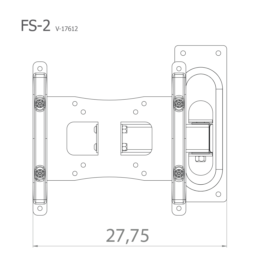 TV-Wandhalterung FS 2 - silber - Aluminium