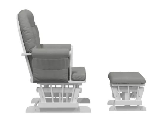 Chaise berçante avec repose-pied Gris clair Tissu