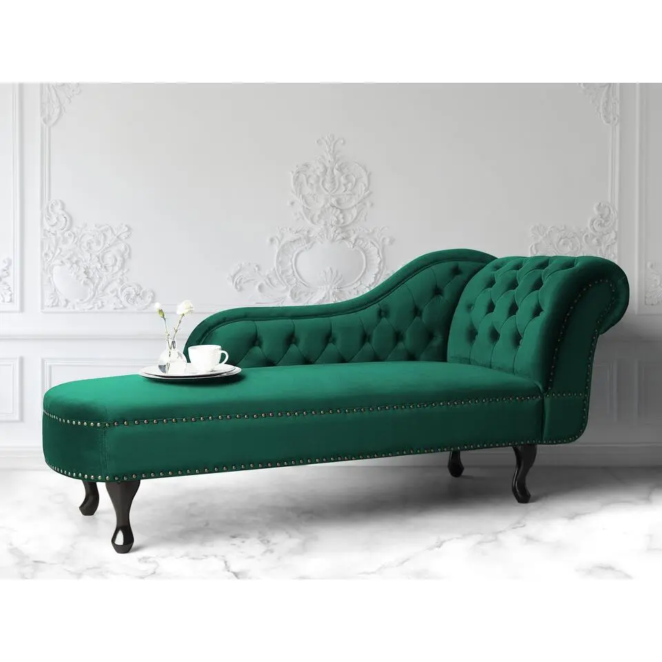 NIMES - Chaise longue - Groen - Rechterzijde - Fluweel