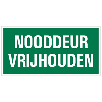 Pickup bord vluchtweg nooddeur vrijlaten 15x30 cm