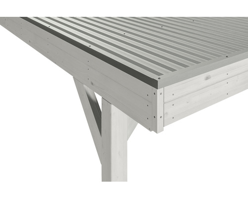 SKAN enkele carport, hout, Grunewald, 321 x 554 cm, wit
