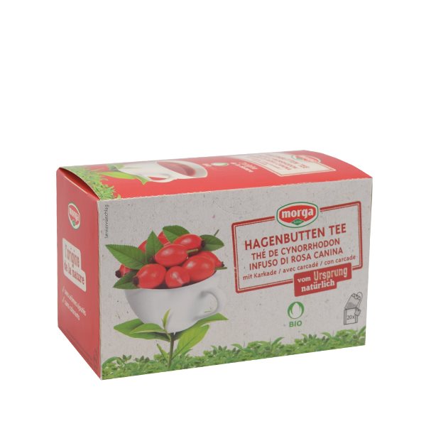 MORGA Hagenbutten Tee<br>20 Stück, Beutel, TEES, mit Hülle Bio Knospe
