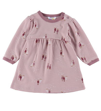 Joha Kjole - Uld/Bomuld - Light Bordeaux m. G?s