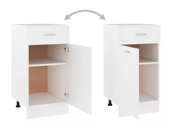 Armoire de plancher à tiroir Blanc 40x46x81,5cm Bois ingénierie